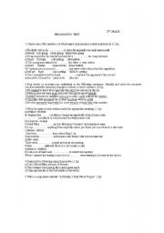 English worksheet: prognostic test