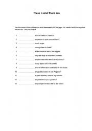 English Worksheet: Thereis/thereare