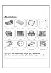 English worksheets: Bedroom