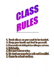 English worksheet: Class rules