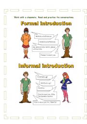 English Worksheet: Formal and informal introductions and greetings