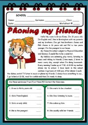 PHONING MY FRIENDS ( 2 PAGES )