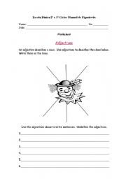 English Worksheet: adjectives