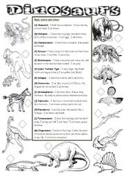 Dinosaur: Big and small: English ESL worksheets pdf & doc