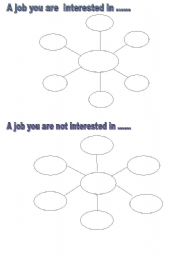 English worksheet: jobs you are interested & not interested in