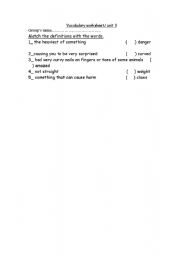 English worksheet: vocab worksheet