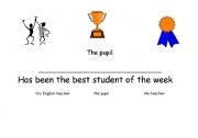 English Worksheet: Diplomas for the best pupils of the week