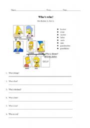 English Worksheet: Whos who