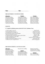 English worksheet: past /present perfect continuous
