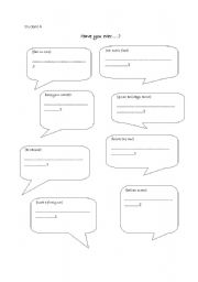 English worksheet: Present Perfect and Past Simple in speaking