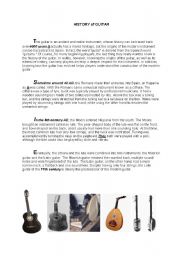 English worksheet: history of guitar