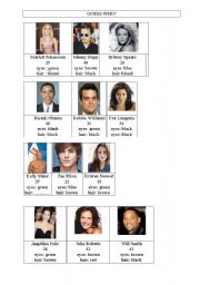 English Worksheet: guess who, famous people