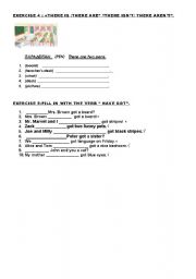 English Worksheet: there is -there are/have got