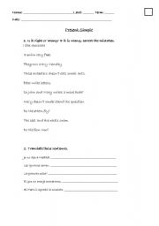 English worksheet: PRESNT SIMPLE TEST