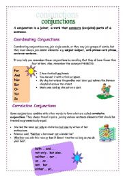 Conjunctions: types and exercises