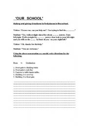 English worksheet: giving directions for location