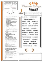 English Worksheet: Fun Sheet Themes: Drugs