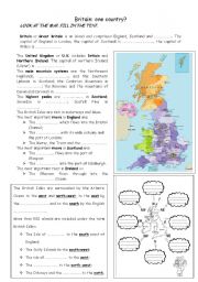 English Worksheet: England and its geography