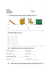 English Worksheet: class