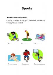English worksheet: Variety of sports