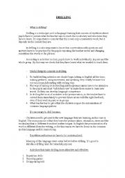 English worksheet: drilling