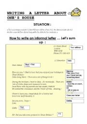 English Worksheet: Writing an informal letter : theory 