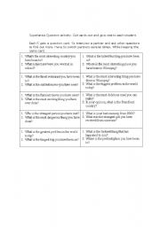 English Worksheet: Superlative question cards