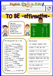 TO BE affirmative - am-is-are- ( 1 of 3 )