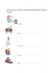 English worksheet: past continuous activities