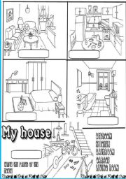 parts of the house esl worksheet by angelamoreyra