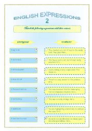 English Worksheet: English expressions 2