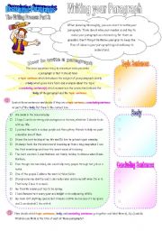 The Writing Process Part 3: Writing Your Paragraph (3 pages + key)
