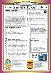 English Worksheet: How and where to get IDEAS