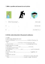 English worksheet: Present Continuous Practice