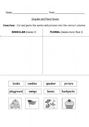 English Worksheet: Singular and Plural Nouns