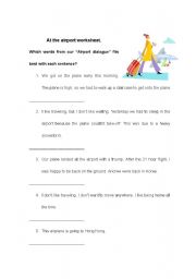 English Worksheet: Airport Dialogue worksheet