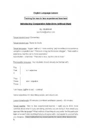 English worksheet: Comparative Adjectives (without than)