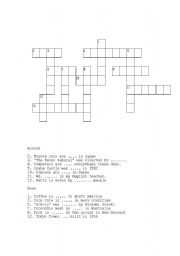 English worksheets: Crossword Puzzle Passive Voice