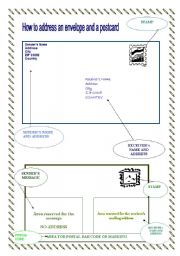 English Worksheet: how to address an envelope or a postcard