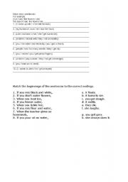 English worksheet: 1 and Zero conditions