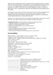 English Worksheet: A must-visit place