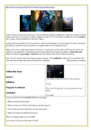 English Worksheet: Avatar has sailed past Titanic and has inspired Harry Potter