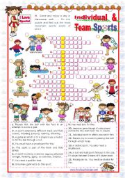 Sports Set  (4)  - Individual and Team Sports Crossword puzzle