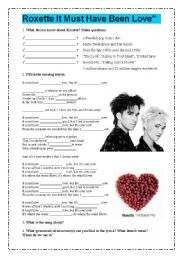 English Worksheet: Roxette It must have been love 
