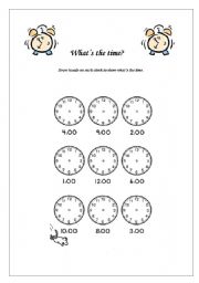 English Worksheet: Whats the time?