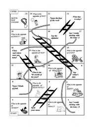 English Worksheet: Ropes and ladders (opposites, dates, etc.)