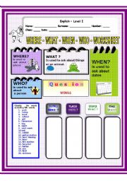 Worksheet on  What - Who - When - Where - 