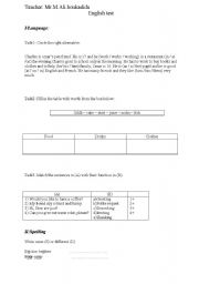 English Worksheet: English test