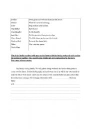 English Worksheet: weekend activity with family