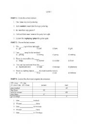 English worksheet: QUIZ 1